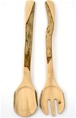 Natural Coffee Wood Salad Servers