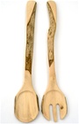 Natural Coffee Wood Salad Servers