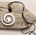 Recycled Soda Can Spiral Necklace