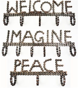 Recycled Bike Chain Coat Hooks