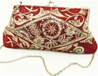 Recycled Sari Frame Bag, Adorned with elaborate details or sequins, beads and embroidery, recycling used saris is a great way to make beautiful fashion accessories