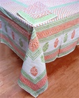 Block Print Sunflower Tablecloth & Napkin Set