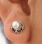 White Pearl Stud Earrings