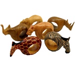 Mahogany Animal Napkin Rings - Set of Six