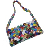 Recycled Foil Wrapper Clutch Bag with Wrapper Strap - Mexico