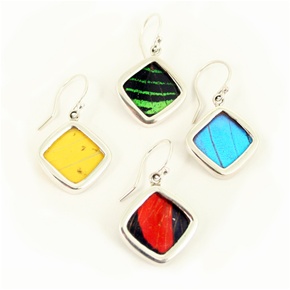 Square Butterfly Earrings