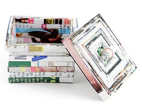 Recycled Magazine Jewelry Gift Box