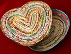Recycled Magazine Heart Box - www.globalexchangewholesale.org