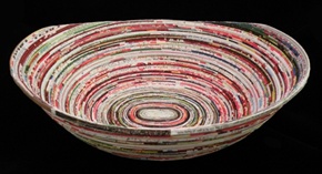 Recycled Magazine Boat Shape Bowl