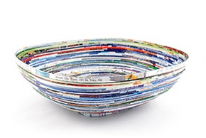 Recycled Magazine Large Square Bowl
